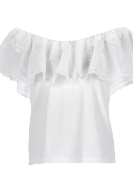 Sandro Tops - SANDRO off-the-shoulder cotton blouse - Size 1 (Small)